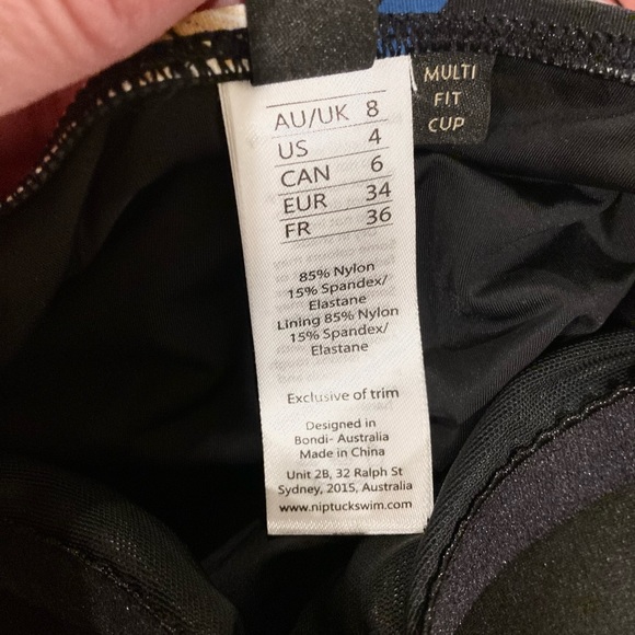 NWT, Niptuck Swim, Louise Dukes Paradise One Piece Swimsuit, Sz 4, Black Multi - Picture 13 of 16